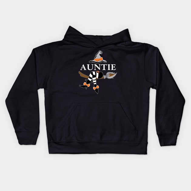 auntie witch halloween Kids Hoodie by Shirtigator